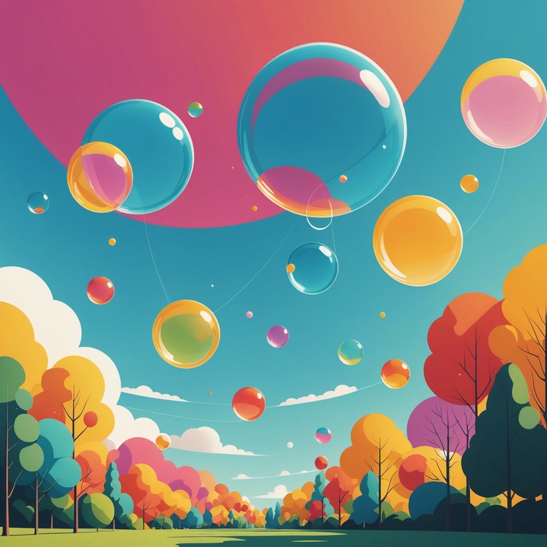 A joyful, energetic track featuring playful synthesizer melodies that mimic the whimsicality and unpredictability of bubbles dancing in the air. Perfect for brightening any moment with its light hearted rhythms and carefree vibe.