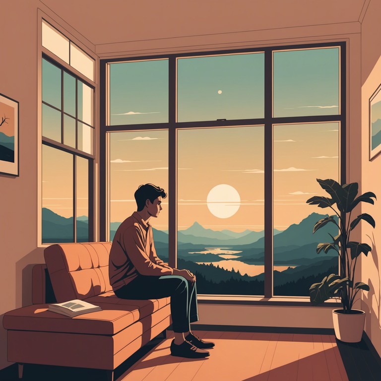 Imagine a scene where soft moonlight filters through a window, illuminating a small, cozy bedroom filled with personal artifacts and a solitary figure lost in thought. This song serves as a gentle backdrop, encouraging a deep, peaceful inward journey.