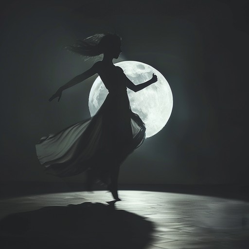 Picture a haunting dance performed under a full moon, with shadows twisting and turning through an ancient, fog-laden forest. The music captures the essence of eerie grace and the unknown lurking just out of sight.