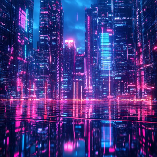 Immerse yourself in a cyberpunk world of nostalgic reflections, as synth waves and electronic beats create a soundscape that evokes the allure and melancholy of a neon lit dystopian future. Let the enveloping synthesizer melodies draw you into a melancholic reminiscence of lost times, blending tranquility with the eerie buzz of technological advancements.