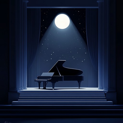 A soothing instrumental piece featuring gentle piano melodies that capture the essence of a quiet cabaret at midnight, evoking feelings of tranquility and nostalgia as soft notes fill the empty venue under the glow of moonlight.