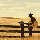 laid back cowboy tune with acoustic guitar and harmonica.