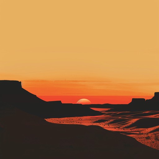 This piece transports you to a grandiose western scene as the sun sets over an expansive desert. Majestic orchestrations and rich melodies paint a vivid picture of the timeless, rugged landscape. The music combines twangy guitars, orchestral elements, and an epic crescendo to reflect the spirit of the wild west.