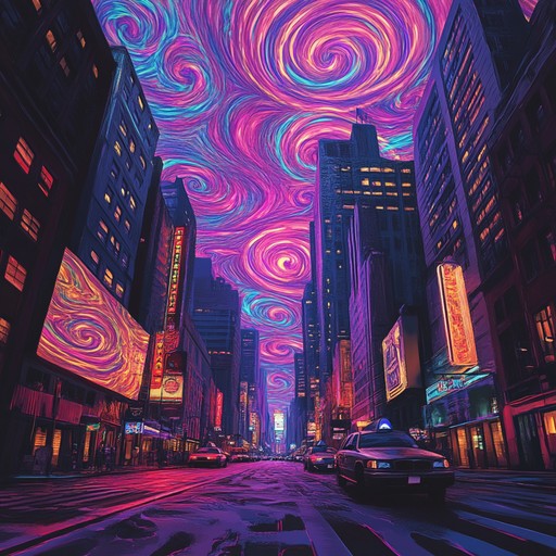 Lose yourself in a fantastical urban journey with psychedelic rhythms that integrate seamlessly into futuristic hip hop, crafting an enigmatic and introspective listening experience.