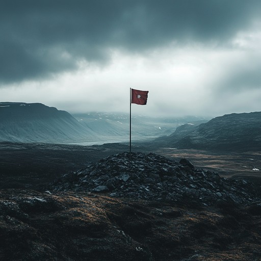 An eerie yet powerful patriotic instrumental that uses deep brass and foreboding tones to evoke a sense of nationalistic fervor amid challenging times. The music builds with martial rhythms, emphasizing resilience and unsettling pride.