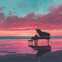 a soothing piano melody reflecting peaceful seaside at dusk.