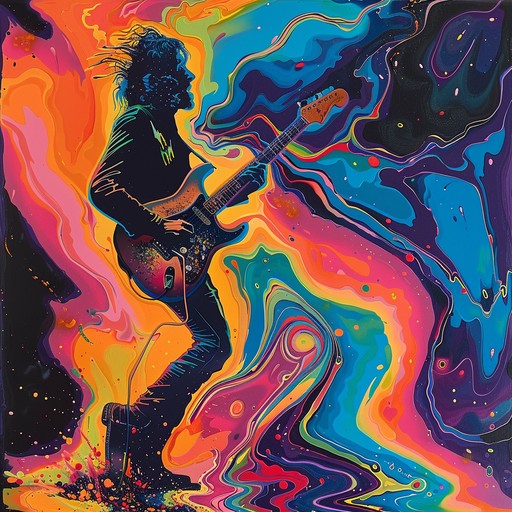 An adventure led by vibrant guitar solos that weave through psychedelic textures, creating an energetic soundscape reminiscent of a 70s rock concert. The song will explode with colorful and expansive sounds that transport listeners on a transcendental journey through music.