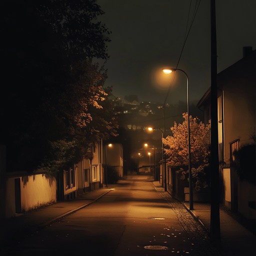 A calm and introspective trip hop journey through empty streets, where soft beats blend seamlessly with ambient urban sounds, evoking a peaceful yet reflective night time vibe.