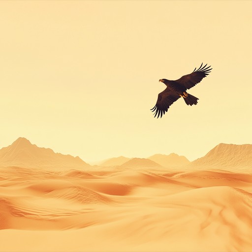 An empowering, uplifting track with a middle eastern flair, characterized by the oud's vibrant strings and rhythmic percussion, celebrating the boundless spirit of freedom amidst vast deserts.