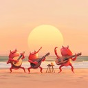 a cheerful instrumental calypso capturing a whimsical seaside crab festival