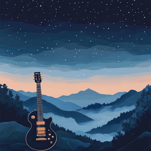 An instrumental piece that harmoniously blends gentle metal guitar riffs with ambient soundscapes, evoking a tranquil and introspective atmosphere reminiscent of quiet nights under starlit skies.