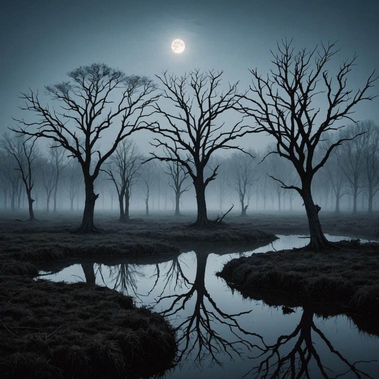 A profound blues composition that creates a sound landscape filled with the creeping essence of the swamp, intensified by a lonely harmonica playing amidst whispers of the unknown. This music surrounds the listener with a chilling yet enthralling vibe of a supernatural swamp.