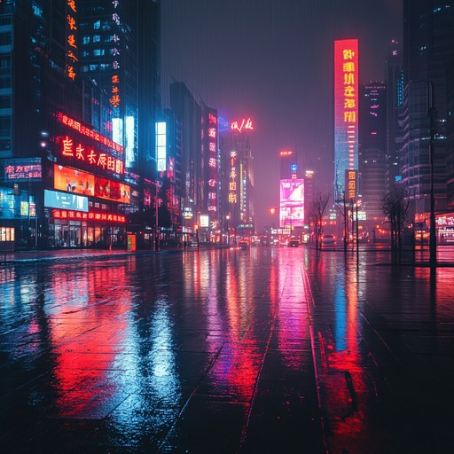 An instrumental disco track that combines pulsating basslines and dramatic synthesizer melodies to create an evocative atmosphere reminiscent of a city's vibrant nightlife. The song builds tension through dynamic shifts and layered textures, immersing the listener in a journey through neon lit streets.