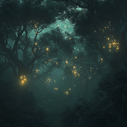 An ethereal instrumental piece that guides the listener through a mystical, enchanted forest filled with magical creatures and hidden secrets, blending soothing melodies with haunting undertones to evoke wonder and mystery.