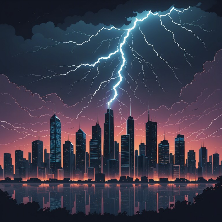 This instrumental track captures the feeling of a storm brewing over a futuristic cityscape. Starting with a low, rumbling bass, the intensity builds as synthesizers mimic the sound of gathering clouds and increasing wind, culminating in a powerful drop that mimics the overwhelming power of a midnight thunderstorm.