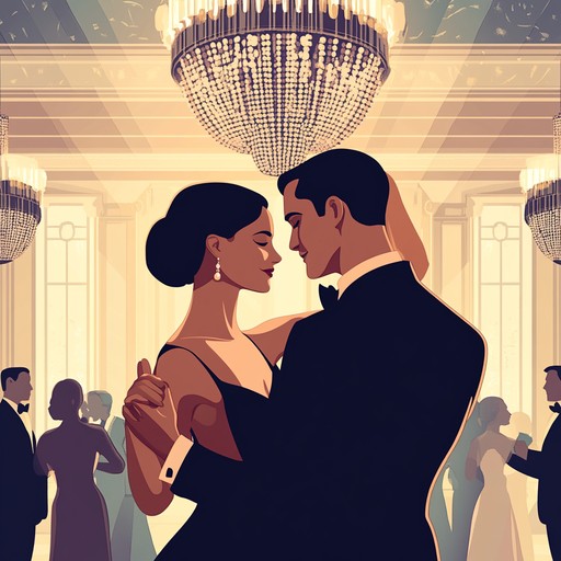 A lively, elegant jazz waltz capturing the romance and charm of moonlit garden parties from the 1920s. Featuring enchanting violin melodies and a captivating string quartet, this piece creates a spirited, romantic atmosphere.