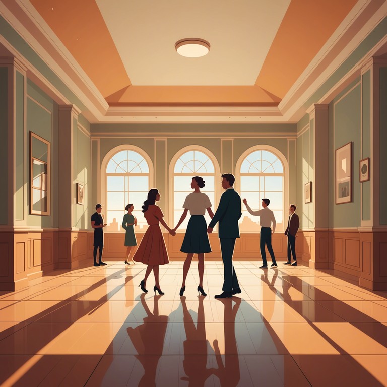 Imagine a grand ballroom filled with dancers in colorful gowns and elegant suits, all moving in perfect harmony to a piano waltz that fills the air with its melodious tunes. Each note and chord progression is crafted to enhance the cheerful mood and transport listeners to a time of sophistication and joy.