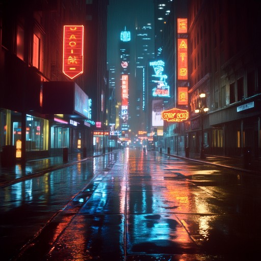 A dark and brooding synthwave instrumental capturing the lonely atmosphere of wandering through deserted neon lit urban streets at midnight, with haunting melodies and pulsating electronic rhythms that evoke isolation and introspection