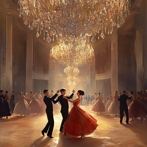 A spirited instrumental waltz that captures the essence of a festive evening at a grand ballroom, where the melodies swirl gracefully, inspiring dancers to move with lively steps under the shimmering glow of chandeliers.