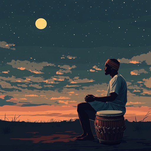 A deeply introspective afrobeat track with the soulful resonance of traditional african percussion, capturing the essence of quiet sorrow and longing. The melancholic tones of the djembe lead the composition, creating a reflective and somber atmosphere, making it ideal for moments of deep thinking and emotional reflection.