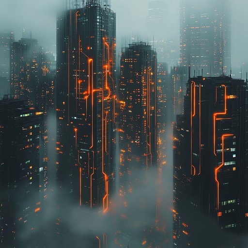 An instrumental synthwave track that immerses the listener in a haunting digital realm, with ambient synthesizers painting the eerie glow of a dystopian city's underbelly.