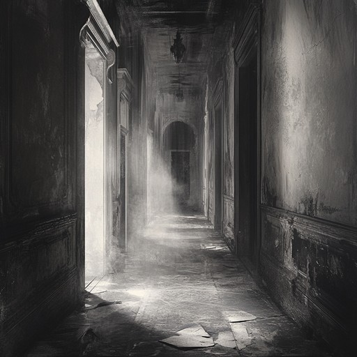 A chilling instrumental track featuring theremin melodies over dark ambient textures, creating a sense of unease and mystery akin to wandering through a haunted landscape.