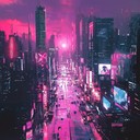 surreal cyberpunk vibes with floating, serene melodies.