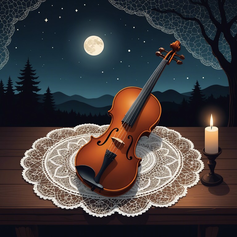 Imagine a serene night under brazilian skies, where the gentle caress of a violin's melody serenades the sprawling fields. The quiet harmony between classical and sertanejno elements conjures an atmosphere of deep tranquility and refined beauty.