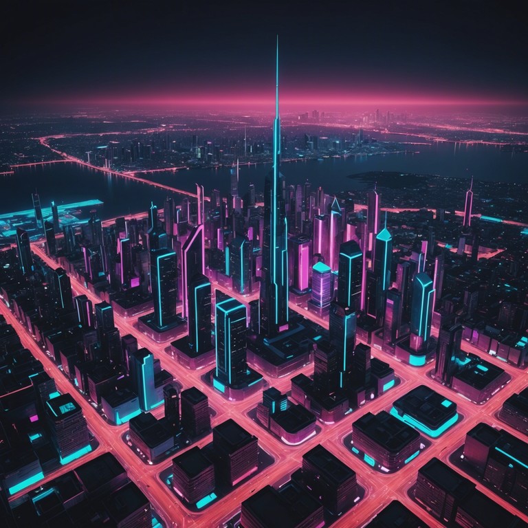 Dive into the calm of the city at night, with soaring synth melodies that paint a picture of tranquility amidst the urban sprawl. The music merges soft ambient textures with a sense of impending adventure in a cyberpunk universe.