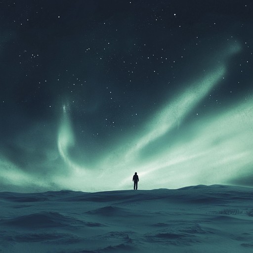 An instrumental track blending ethereal synth melodies with dynamic rhythms, reflecting the arctic's awe inspiring scenery and profound resilience. Transports listeners to shimmering lights and icy vistas.