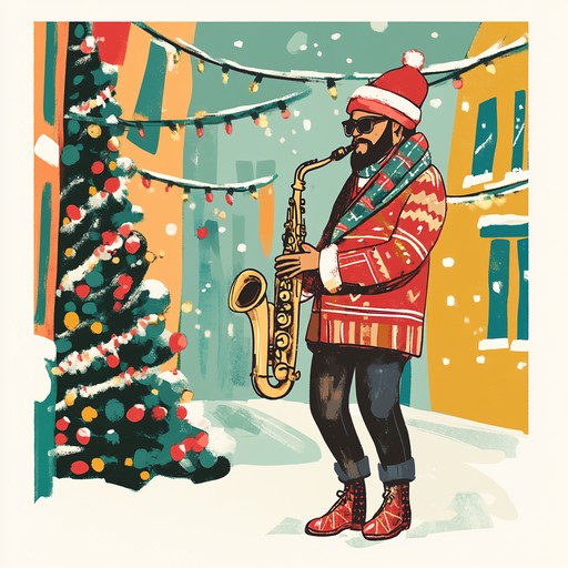 A lively instrumental featuring swinging brass and festive rhythms reminiscent of 1940s holiday street parades, evoking joy and celebration.