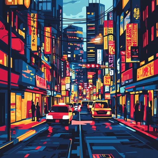 An upbeat instrumental blending funky rhythms and j pop melodies, evoking the vibrant energy of tokyo's neon lit streets at night.