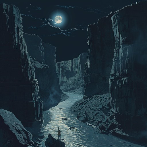 This piece captures the mystique of a remote canyon under the moonlight, using the resonant twang of a guitar. It evokes feelings of nostalgia and curiosity, merging traditional americana sounds with mysterious and haunting undertones. Perfect for creating a contemplative, cinematic atmosphere.