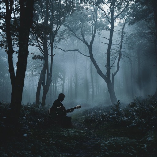 Dive into the ethereal murmur of a forgotten forest, where each note tells a story of bygone days and wandering spirits. Crisp, finger picked guitar resonates through the trees, accompanied by delicate, mournful strings. This instrumental piece captures the essence of melancholia entwined with nature's timeless beauty, perfect for an introspective and soulful journey.