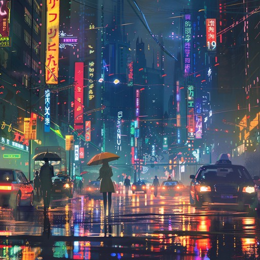 A driving, energetic instrumental piece with pounding synths and rhythmic beats, reflecting the bustling and fast paced life of a neon lit urban environment. Perfect for capturing the essence of city nightlife's vibrancy.