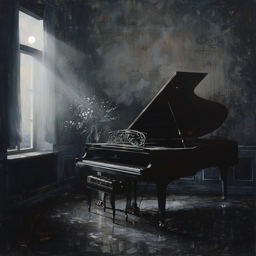 A delicate piano piece that traverses the quiet realms of the melancholic heart, perfect for moments of solitude and reflection. The slow tempo and somber chords encapsulate the essence of feeling wistful yet comforted by the solace of night. Each note reverberates like a distant memory, creating a poignant and stirring tapestry of sound.