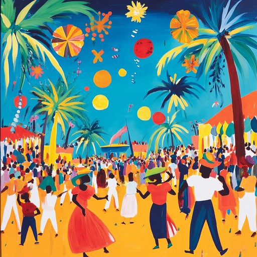 This dynamic and upbeat calypso piece uses rhythmic steelpan and percussion to create an energetic atmosphere, perfect for dancing and celebrating under the tropical sun.