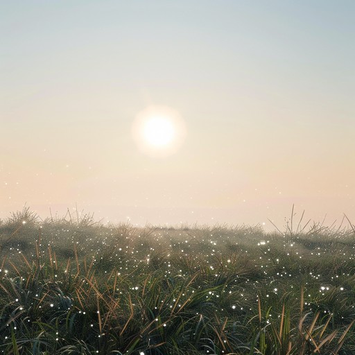 An intimate acoustic guitar performance depicting the calmness and freshness of a morning covered in dew, with soft and mellow melodies that bring about a sense of ease and relaxation