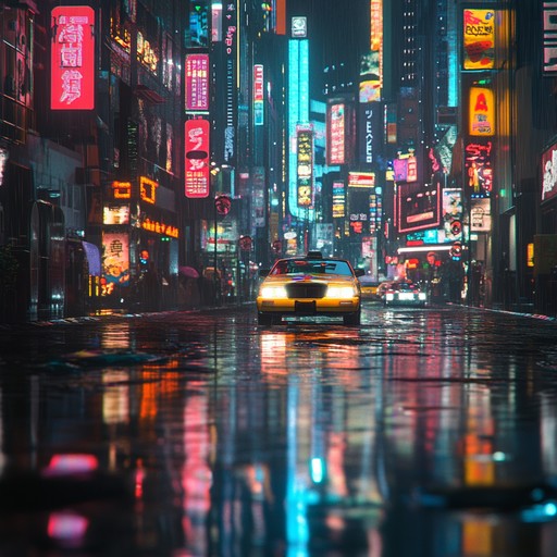 An instrumental capturing the pulse of a city illuminated by neon, blending energetic beats with shimmering melodies to evoke excitement and wonder.