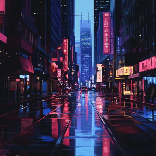 This instrumental track blends dark synth lines with driving rhythms, evoking the feeling of wandering alone through neon lit city streets at night. Layered synthesizers set a haunting backdrop while steady electronic beats propel the track forward, immersing the listener in a dystopian urban landscape.