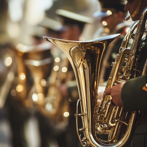 An energetic brass ensemble performs a heroic military anthem, full of bold and triumphant melodies, driving rhythms, and the spirit of determination. This powerful piece captures the grandeur and courage of soldiers on their march forward.