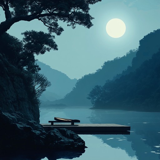 An instrumental piece featuring guqin, capturing the peaceful essence of a tranquil night under the moonlight, bringing forth feelings of serenity and introspection through traditional melodies.