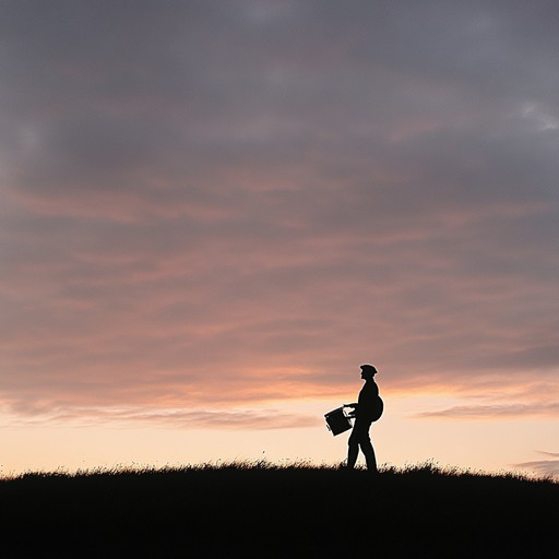 This piece captures the profound intensity and precision of marching drums as they echo through vast landscapes, symbolizing an unending, resilient march towards an unseen destination. The composition utilizes dynamic changes and rhythmic patterns to evoke a sense of unstoppable movement and powerful drive.