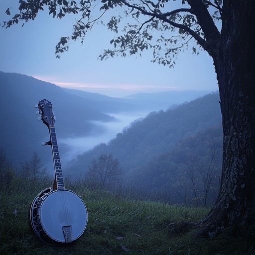 A hypnotic instrumental blending traditional appalachian banjo and fiddle, creating an atmosphere of mystery and wonder reminiscent of mist covered mountains and timeless landscapes.