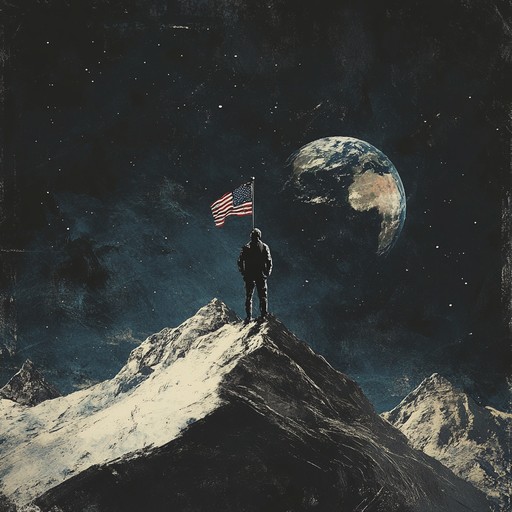 An instrumental piece blending celestial melodies with patriotic themes, invoking a sense of unity beyond earth