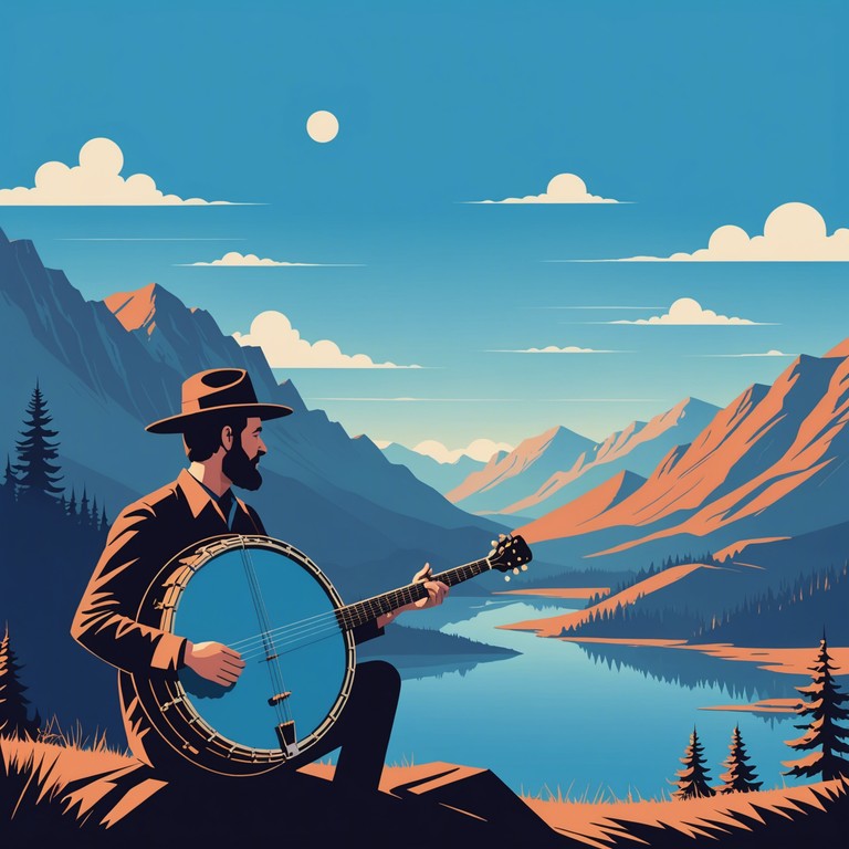 This bluegrass track encapsulates the essence of an exhilarating mountain adventure, with fast paced banjo picking that carries the joyful, rustic spirit of a journey through the appalachian ranges. The music builds in vibrant energy, reflecting the highs and lows of the trails, with each note painting a vivid image of sunny peaks and shaded valleys.