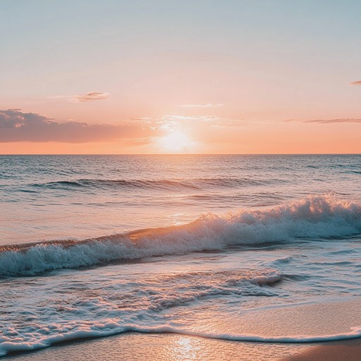 Picture a calm coastal evening, the waves gently kissing the shoreline as the sun sets, emitting a golden glow. This instrumental track captures the softness and tranquility of this scene with mellow melodies and soothing harmonics, perfect for unwinding or meditative moments.