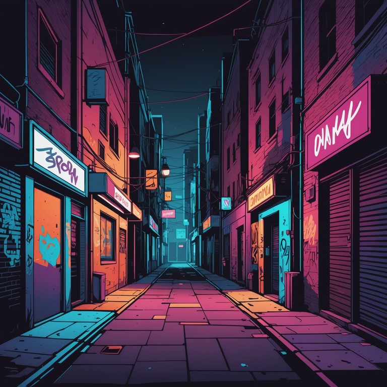 This track emits the raw energy of a cyberpunk urban landscape at night, filled with neon lights, shadowy figures, and the spirit of rebellion. Perfect for depicting futuristic cities ruled by technology and underground movements. The music constantly shifts between suspenseful calmness and intense bursts, creating a juxtaposition like the blurred lights against the dark cityscape.