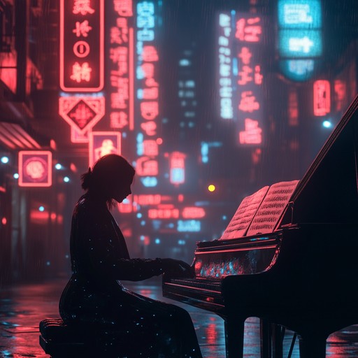 An exquisite mix of chill and jack swing, painting a serene yet groovy evening under neon lights. The electric piano guides you through a landscape where relaxation meets rhythmic elegance.