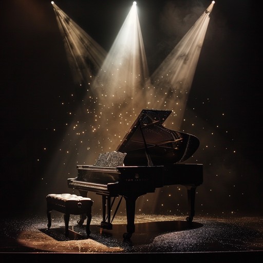 A reflective piece where glittering piano notes dance with somber, melancholic textures. The music glistens, shimmering with an enchanting sadness that tugs at the heartstrings, creating a balance of beauty and sorrow.